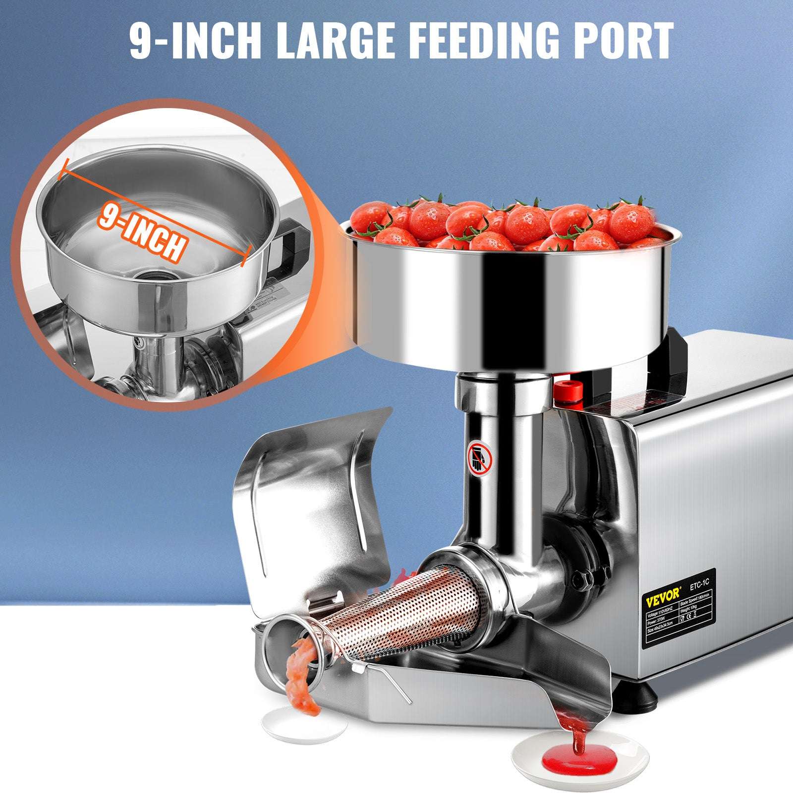 Electric Tomato Strainer & Sauce Maker with 370W Motor-United States