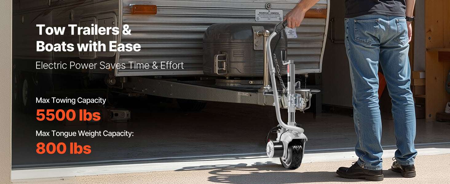 Electric Trailer Dolly 5500 lbs Motorized Jockey Wheel 12V-5500lbs / france