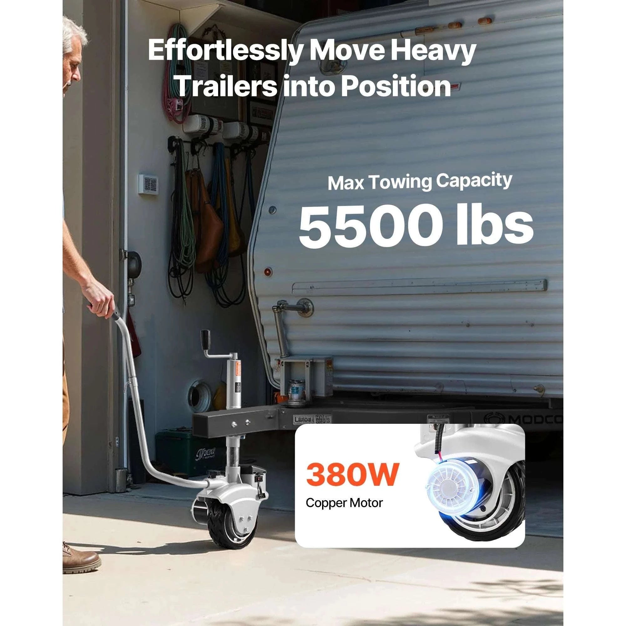 Electric Trailer Dolly 5500 lbs Motorized Jockey Wheel 12V-5500lbs / france
