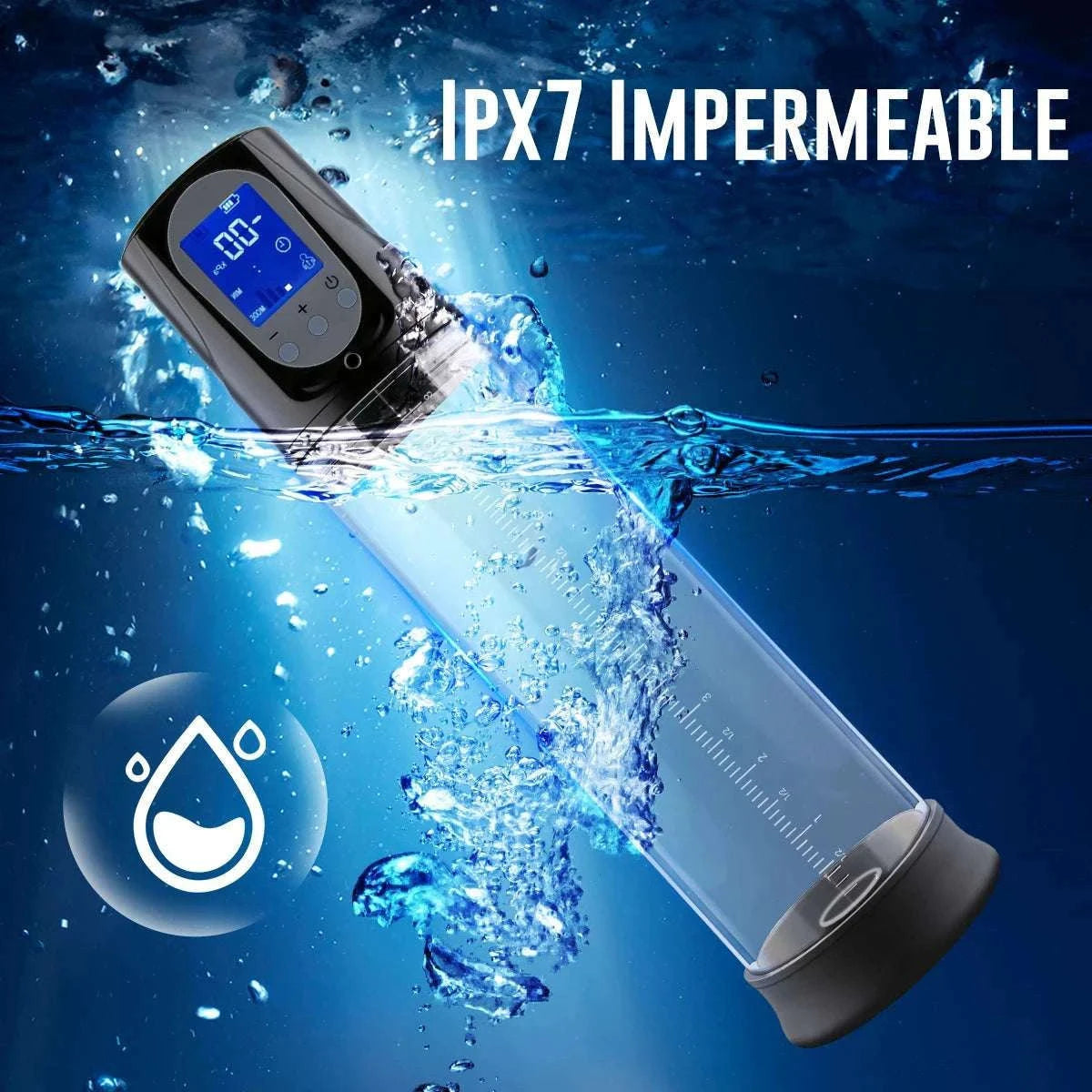 Electric Vacuum Penis Pump with LED Display & 4 Modes-3 leather cases / United States