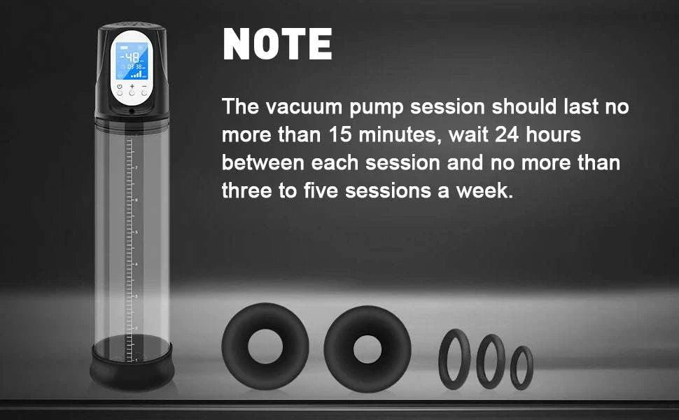 Electric Vacuum Penis Pump with LED Display & 4 Modes-3 leather cases / United States