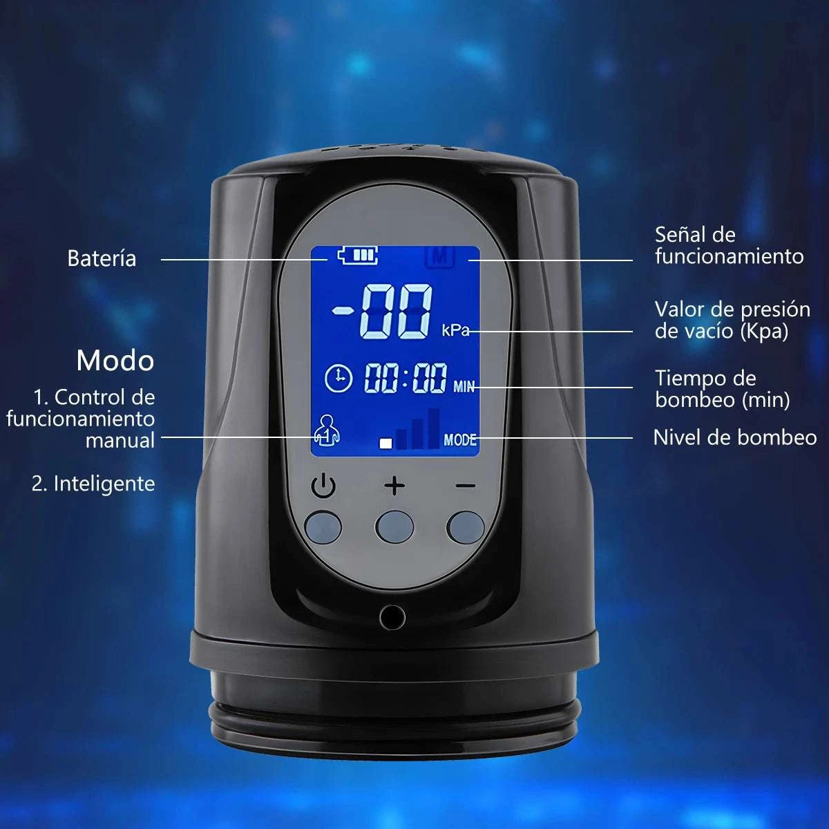Electric Vacuum Penis Pump with LED Display & 4 Modes-3 leather cases / United States