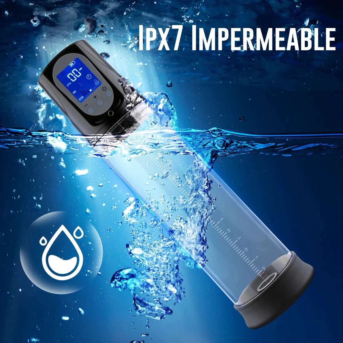Electric Vacuum Penis Pump with LED Display & 4 Modes-3 leather cases / United States