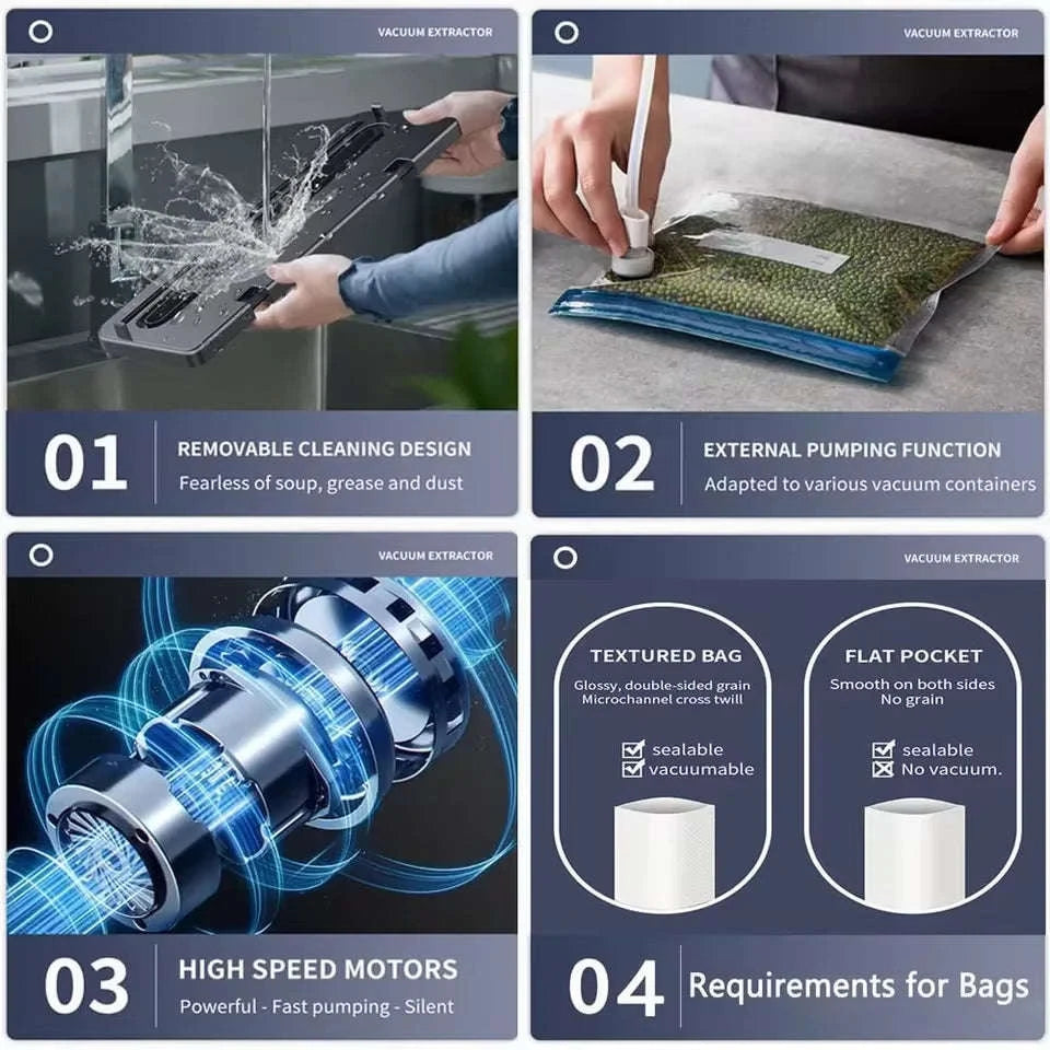 Electric Vacuum Sealer with Touch Control and Built‑In Cutter-EU / China Mainland