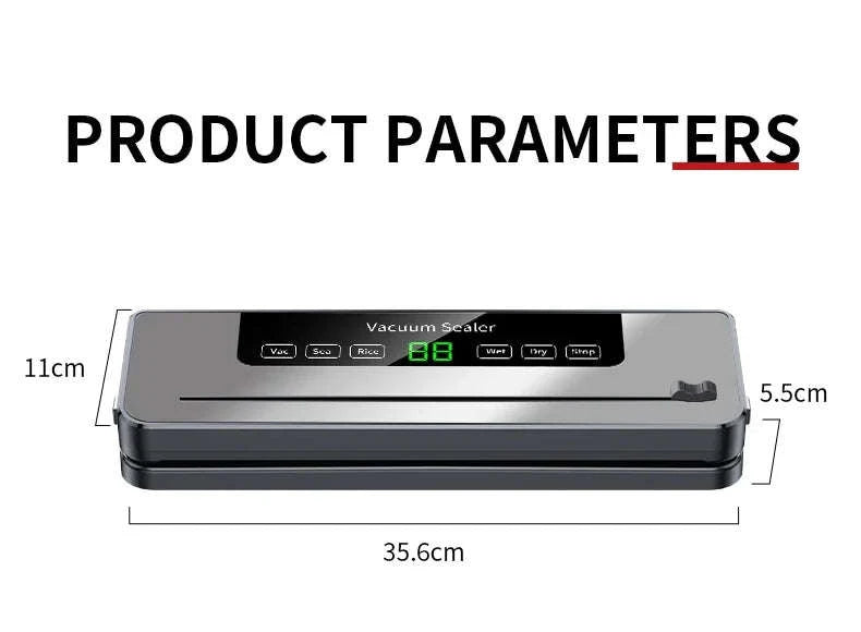 Electric Vacuum Sealer with Touch Control and Built‑In Cutter-EU / China Mainland