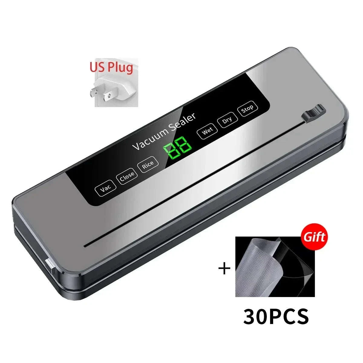 Electric Vacuum Sealer with Touch Control and Built‑In Cutter-EU / China Mainland