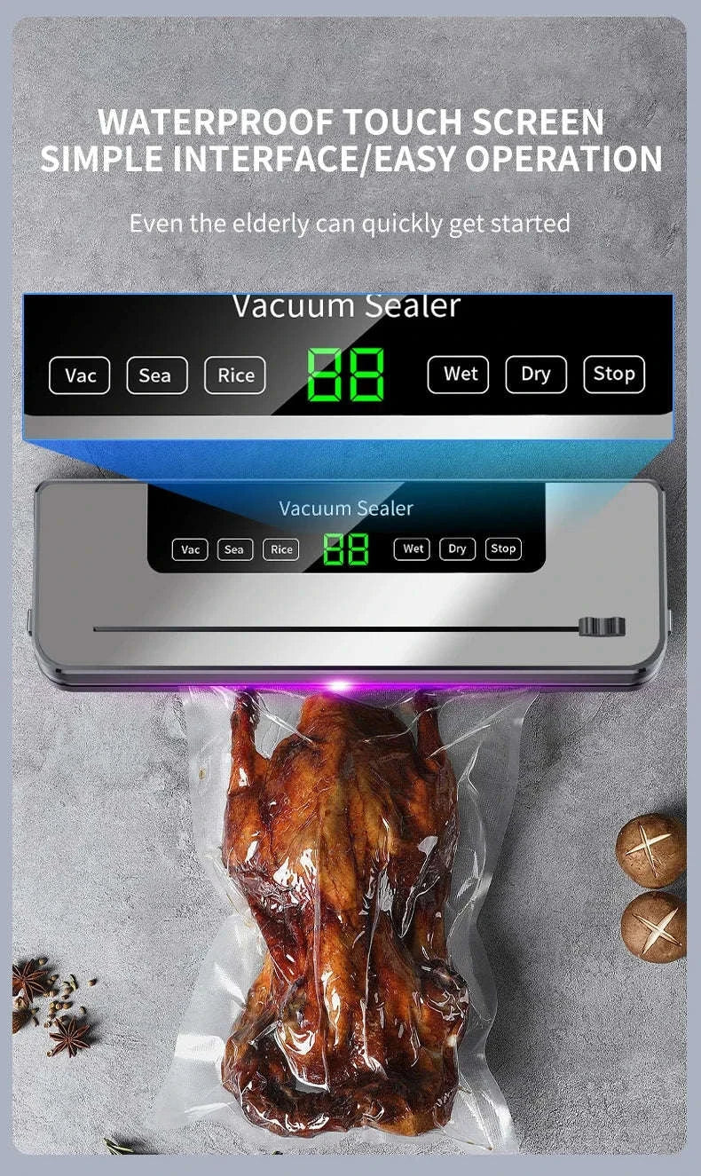 Electric Vacuum Sealer with Touch Control and Built‑In Cutter-EU / China Mainland