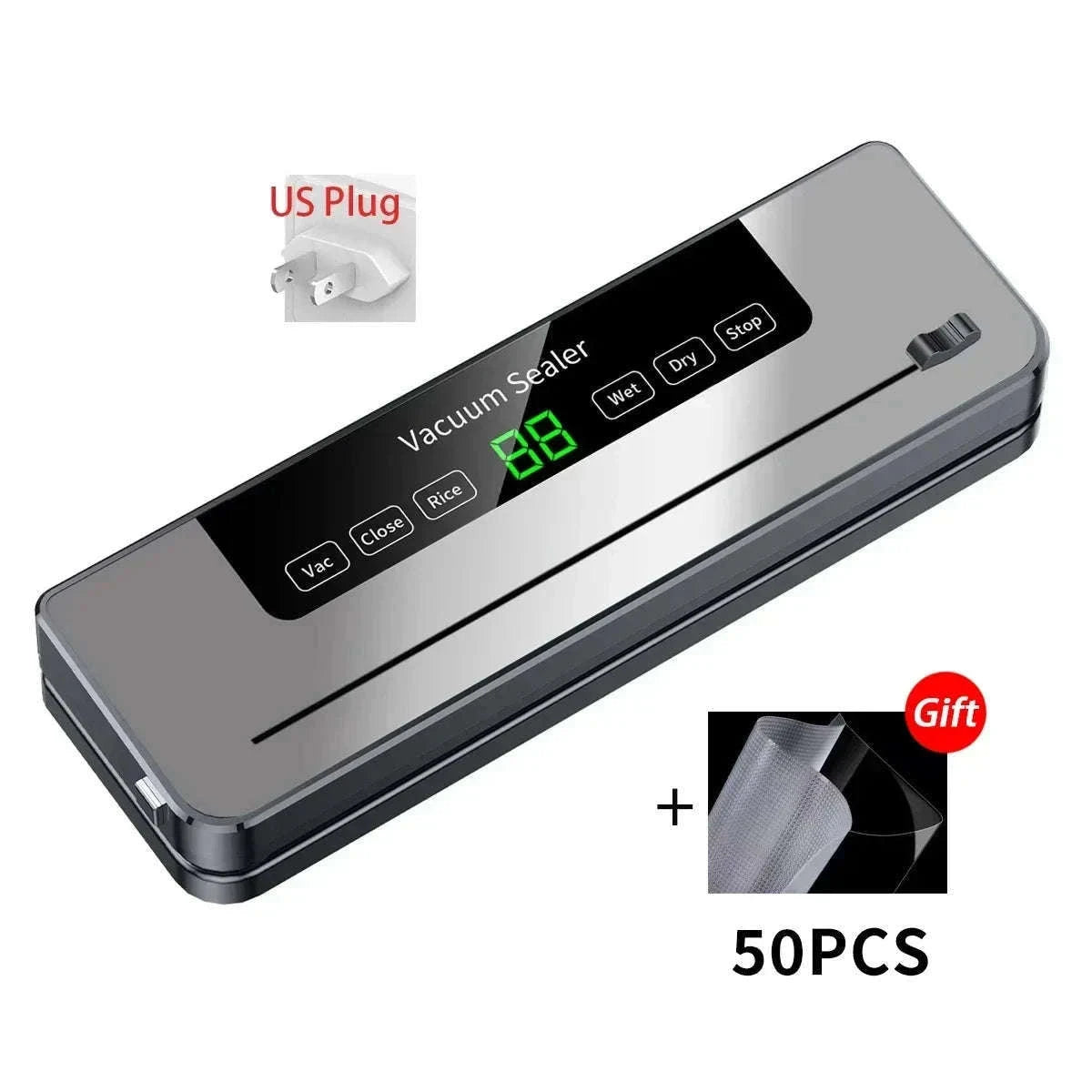 Electric Vacuum Sealer with Touch Control and Built-In Cutter-EU / China Mainland