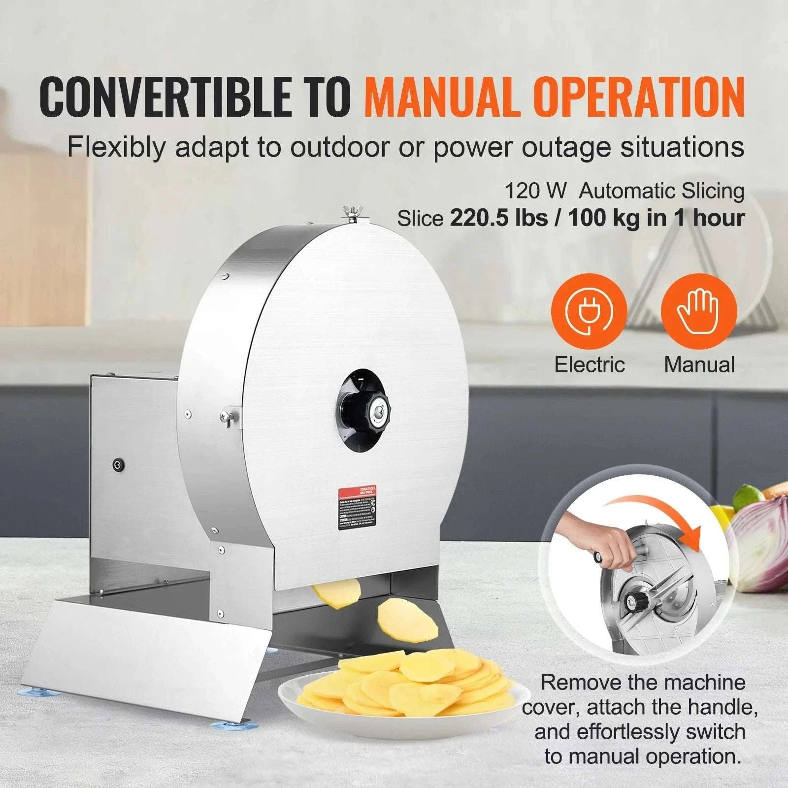 Electric Vegetable Slicer 0–12mm Adjustable Commercial Food Cutter-stainless33cm / france