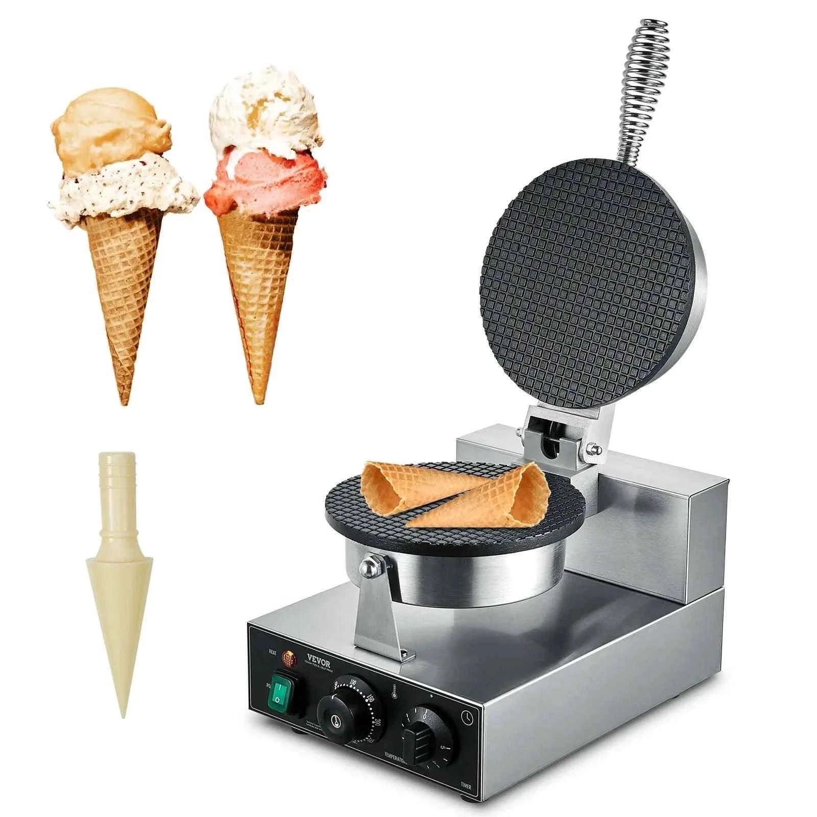 Electric Waffle Cone Maker with Temperature and Time Control-spain