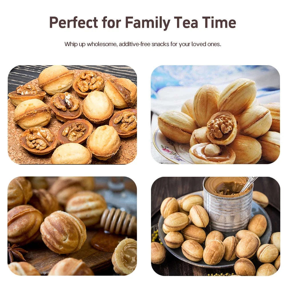 Electric Walnut Cake Waffle Maker With 12-Hole Nut Mold-R.246 / EU