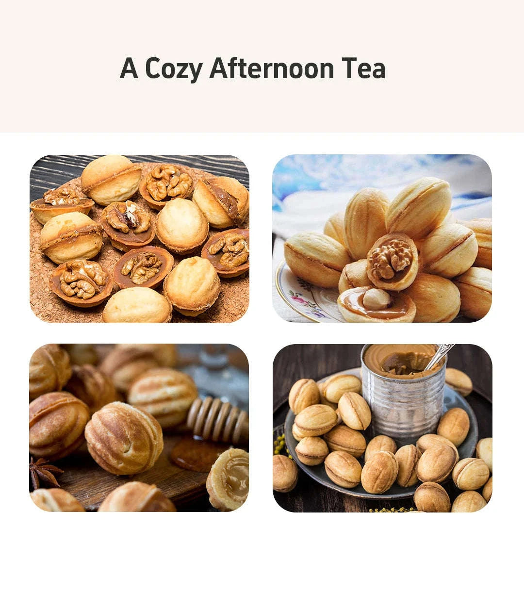 Electric Walnut Cake Waffle Maker With 12-Hole Nut Mold-R.246 / EU