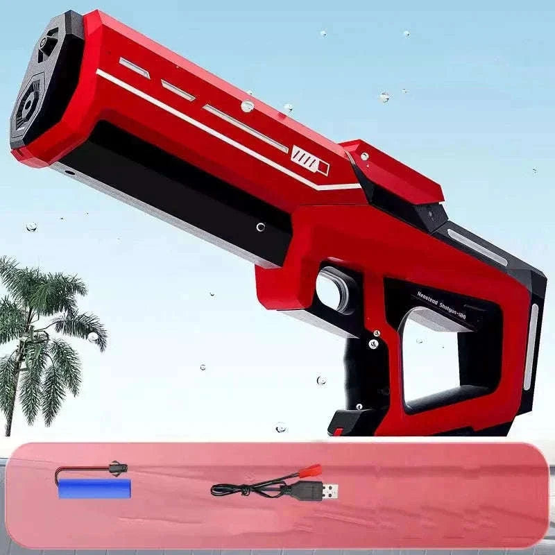 Electric Water Gun with Automatic Suction and LED Lights-Beige