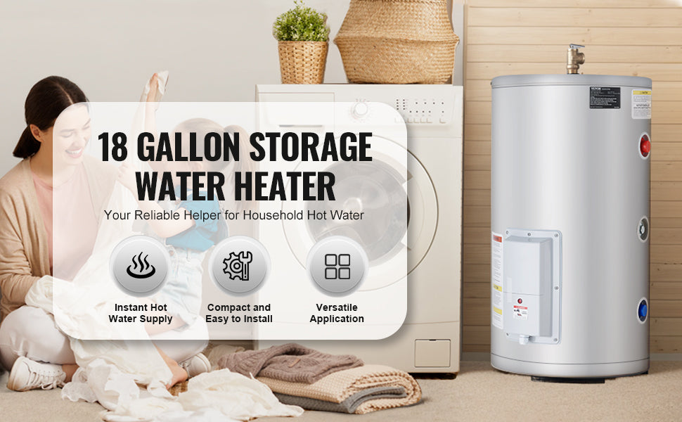 Chauffe-eau électrique 70L avec écran LED et contrôle de la température