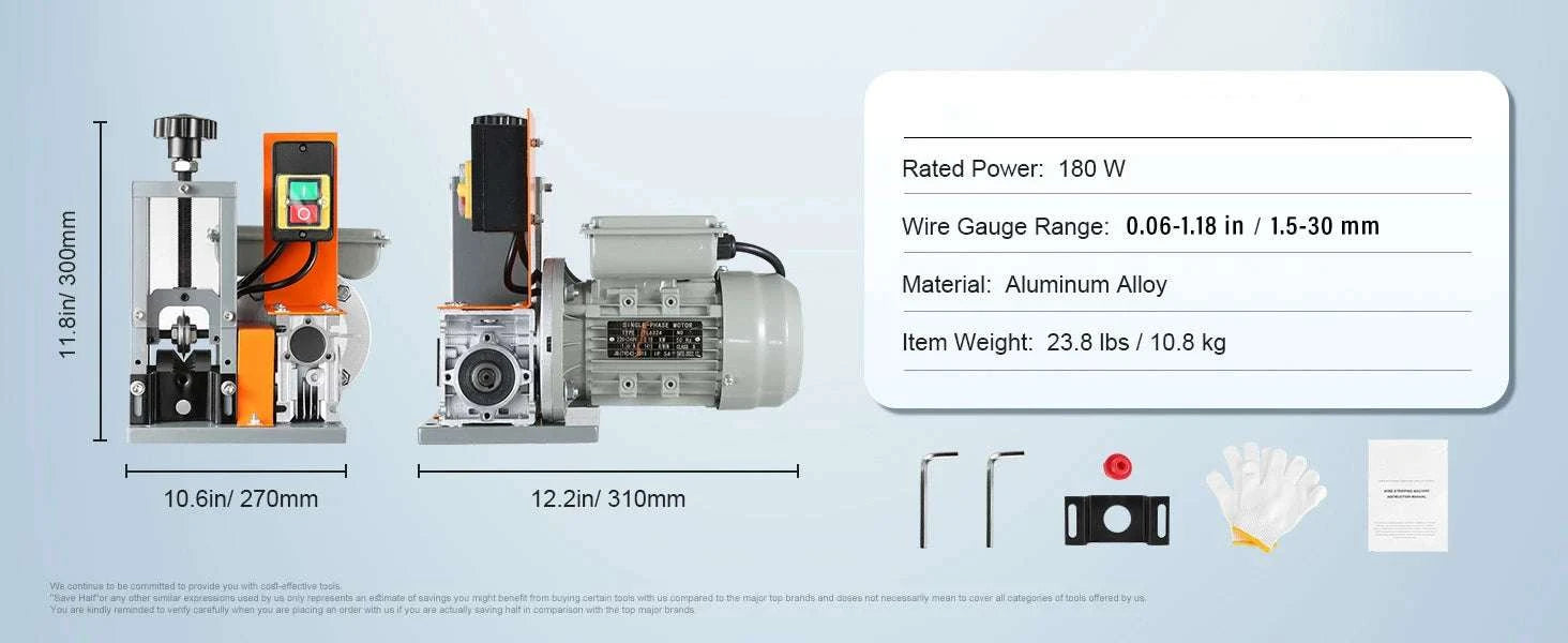 Electric Wire Stripping Machine 1.5–25mm 180W Fast Cable Stripper-1.5-25mm / GERMANY