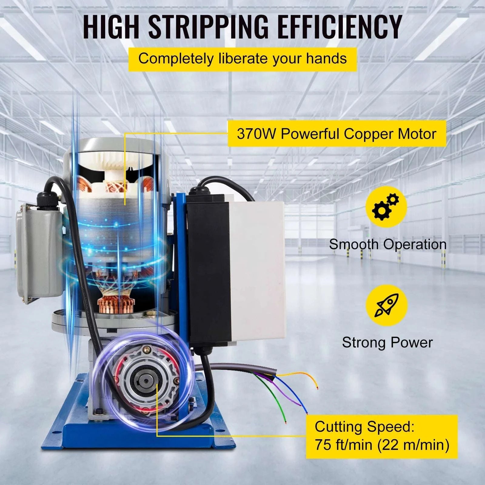 Electric Wire Stripping Machine 370W 11 Channels for Copper Recycling-United States