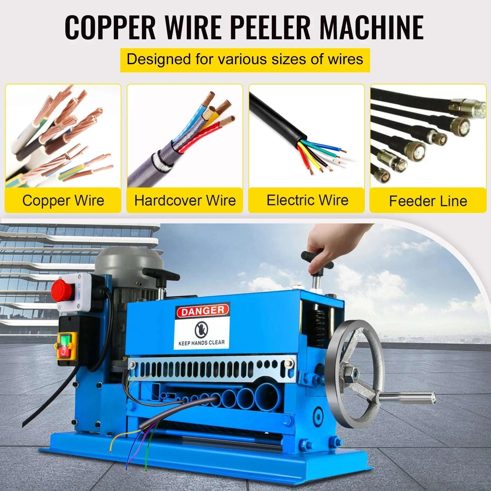 Electric Wire Stripping Machine 370W Cable Stripper 1.5–38mm-CZECH REPUBLIC