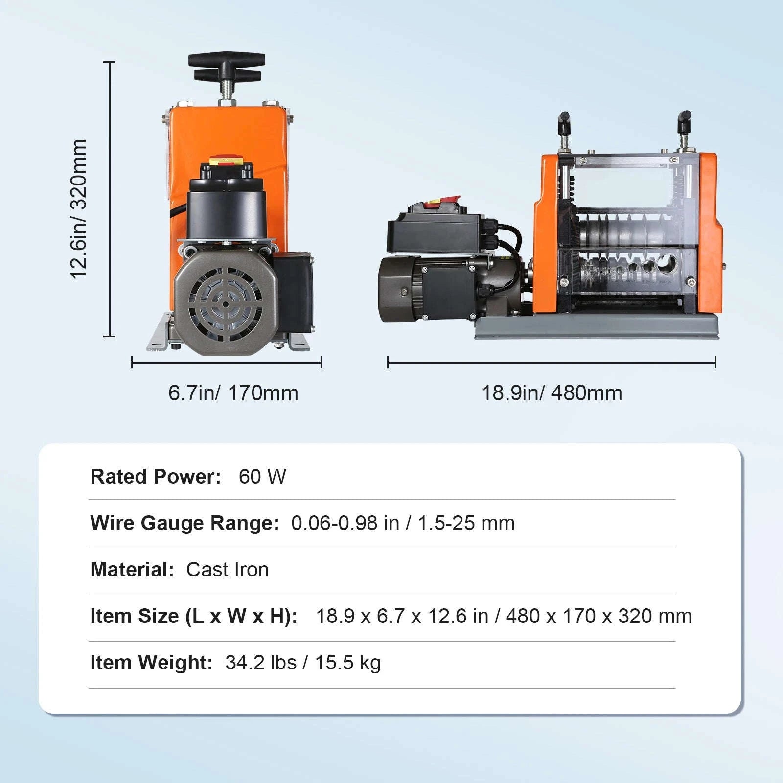 Electric Wire Stripping Machine 60W 1.5-25mm 7 Channels-1.5-25mm 60W / spain