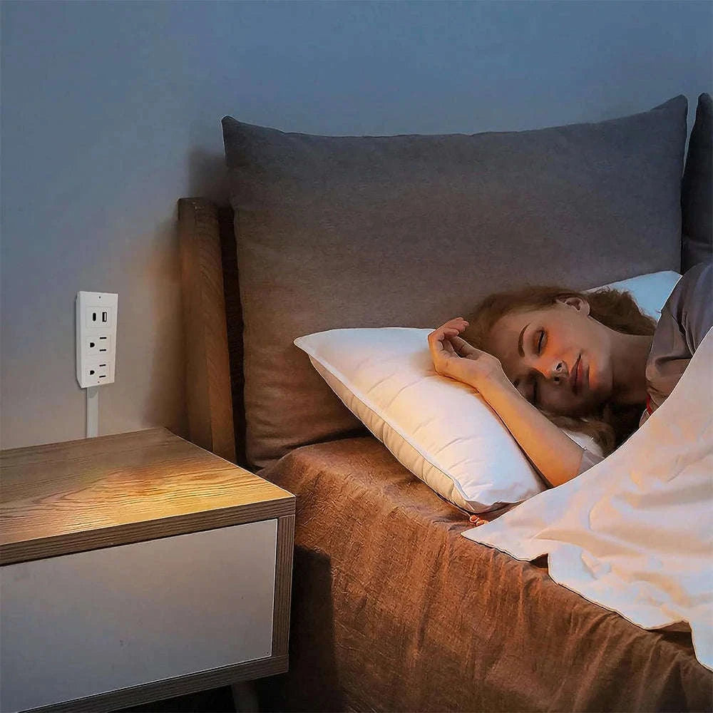 Electrical Outlet Extender Stick with 2 AC Outlets and USB-A/USB-C Ports-Square-CYB001 / US / United States