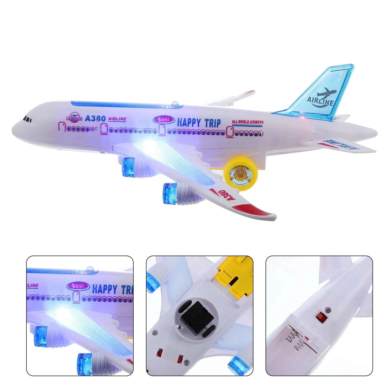 Electronic Aeroplane Toy with Music and Auto Rotation-Default Title