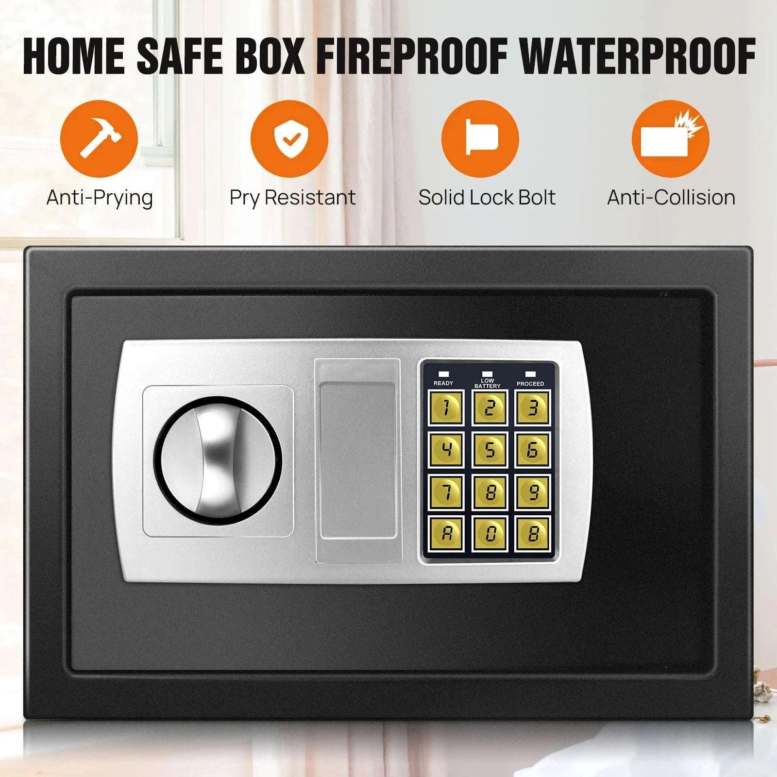 Electronic Digital Safe Box for Home, Office and Hotel Use-Black-16L / GERMANY