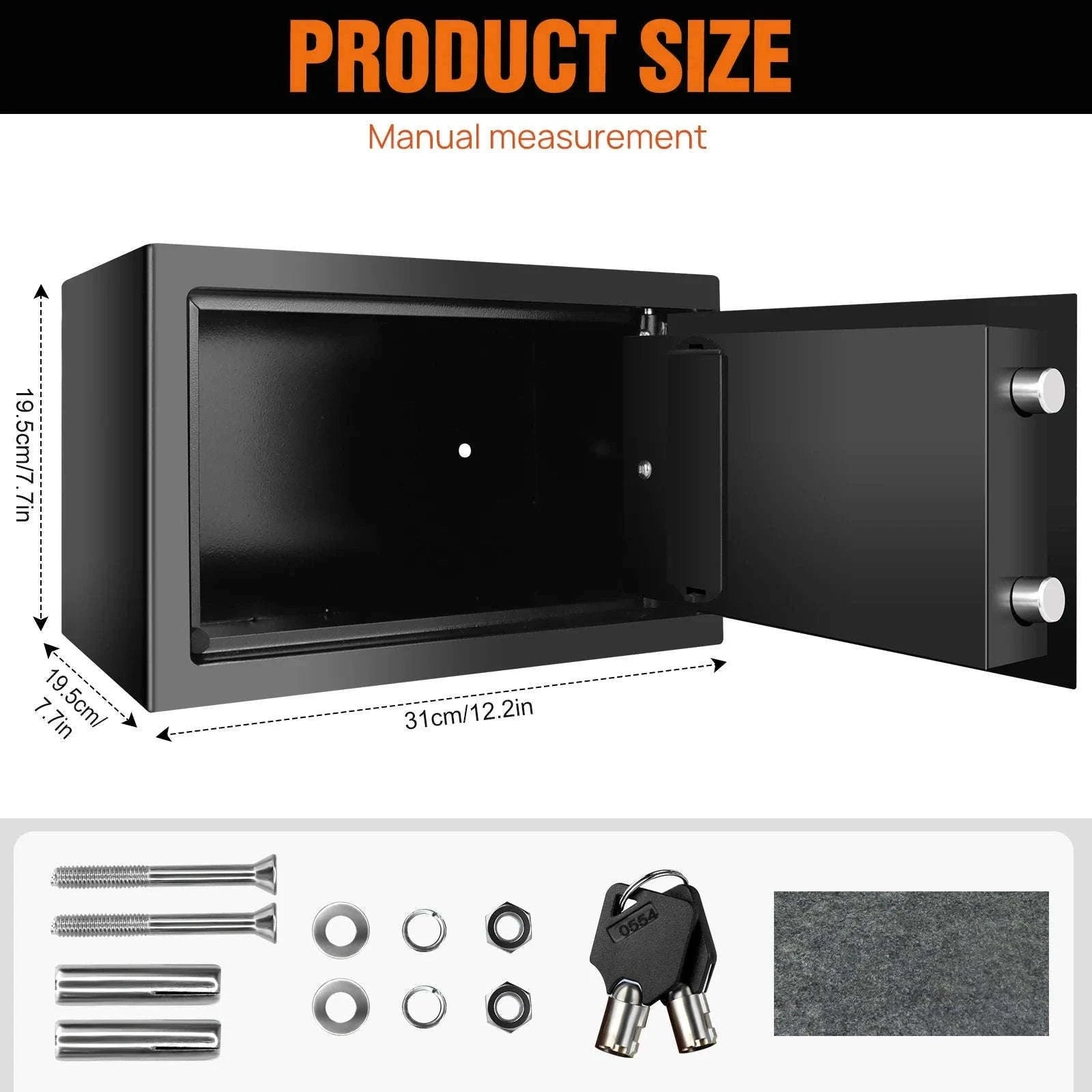 Electronic Digital Safe Box for Home, Office and Hotel Use-Black-16L / GERMANY