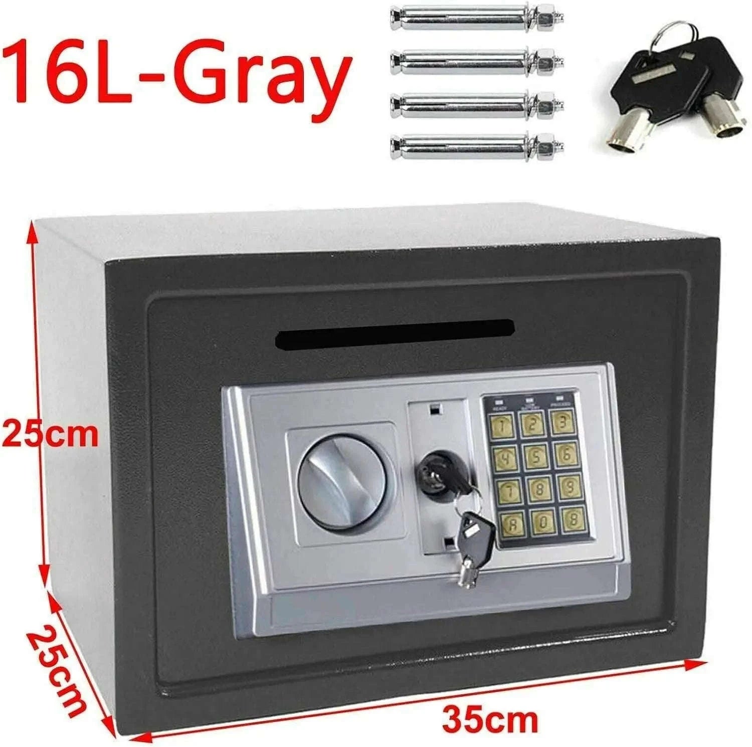Electronic Digital Safe Box for Home, Office and Hotel Use-Black-16L / GERMANY