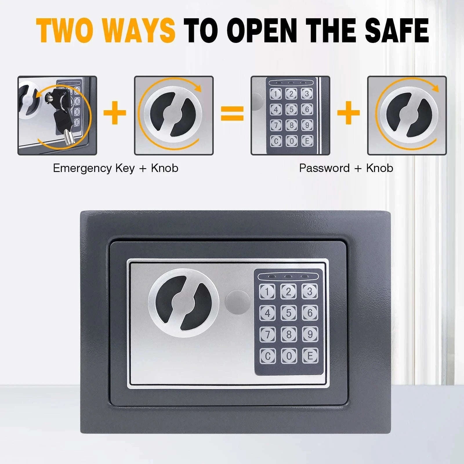 Electronic Digital Safe Box for Home, Office and Hotel Use-Black-16L / GERMANY