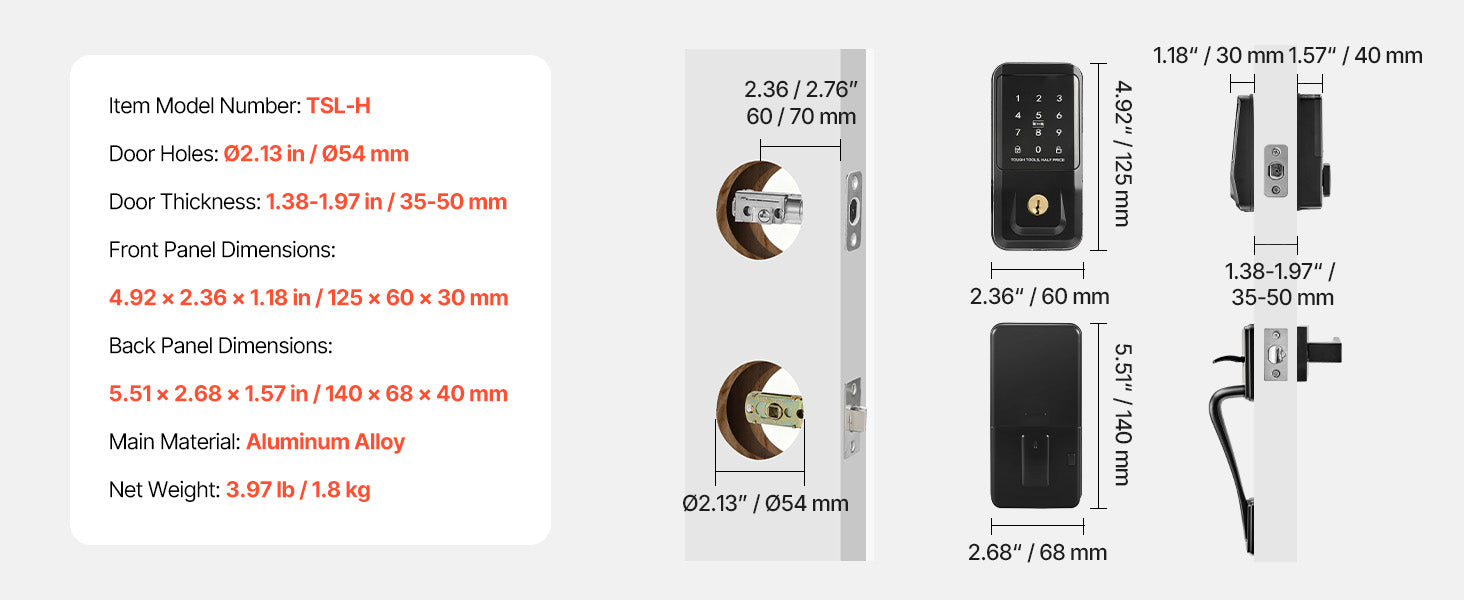 Keyless Entry Door Lock with Keypad, Auto-Lock & 100 User Codes