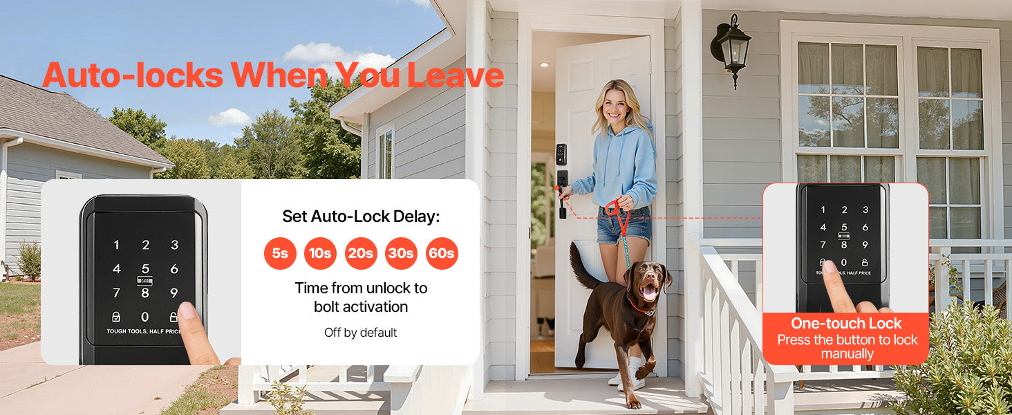Keyless Entry Door Lock with Keypad, Auto-Lock & 100 User Codes