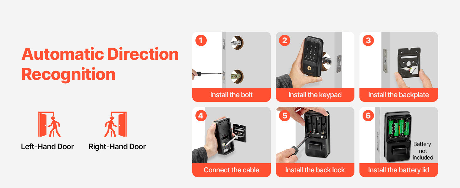 Keyless Entry Door Lock with Keypad, Auto-Lock & 100 User Codes