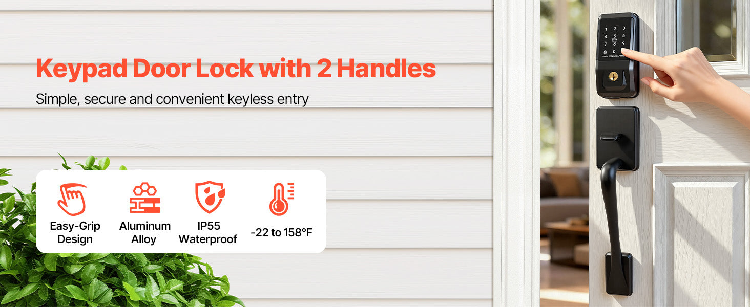 Keyless Entry Door Lock with Keypad, Auto-Lock & 100 User Codes