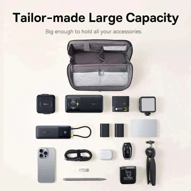 Electronic Organizer Bag for Chargers, Cables & Accessories-GRAY