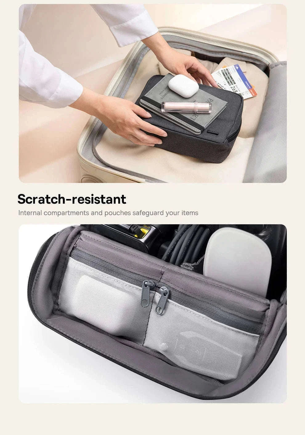 Electronic Organizer Bag for Chargers, Cables & Accessories-GRAY