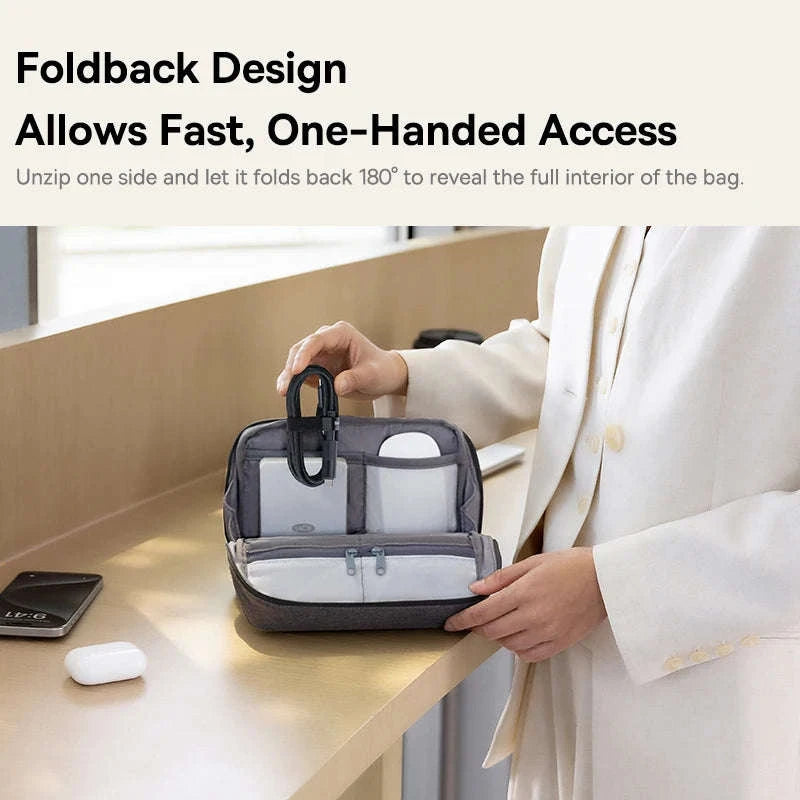 Electronic Organizer Bag for Chargers, Cables & Accessories-GRAY