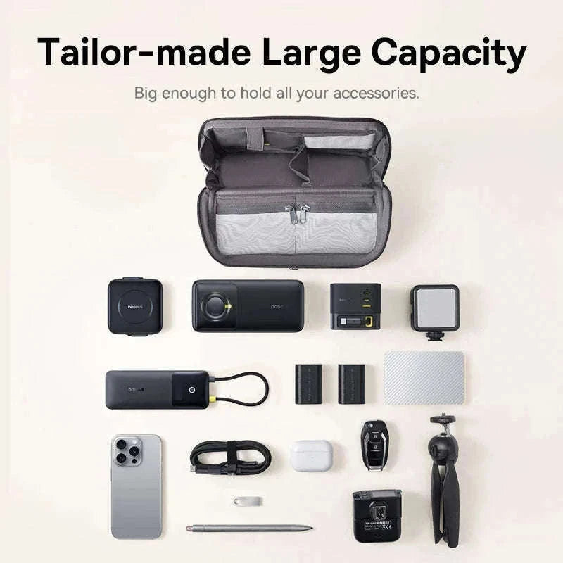 Electronic Organizer Bag for Chargers, Cables & Accessories-GRAY