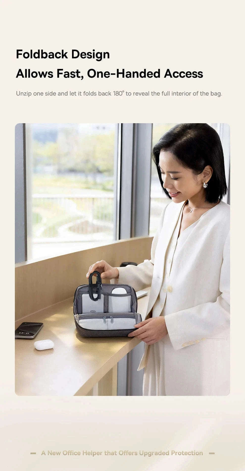 Electronic Organizer Bag for Chargers, Cables & Accessories-GRAY