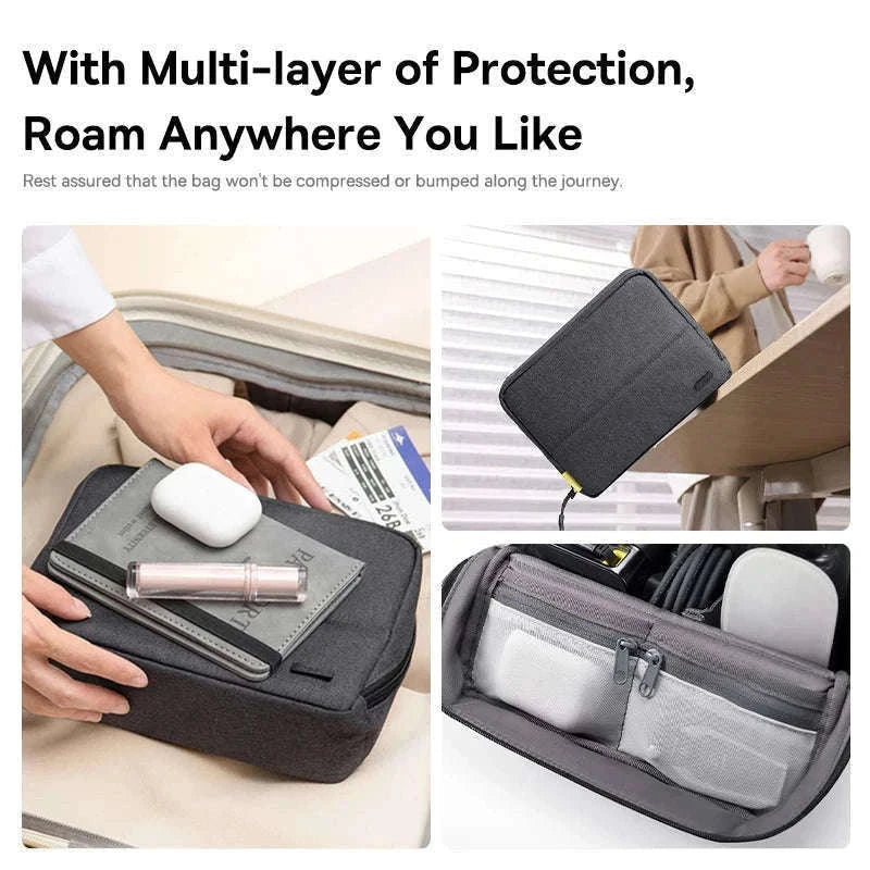 Electronic Organizer Bag for Chargers, Cables & Accessories-GRAY