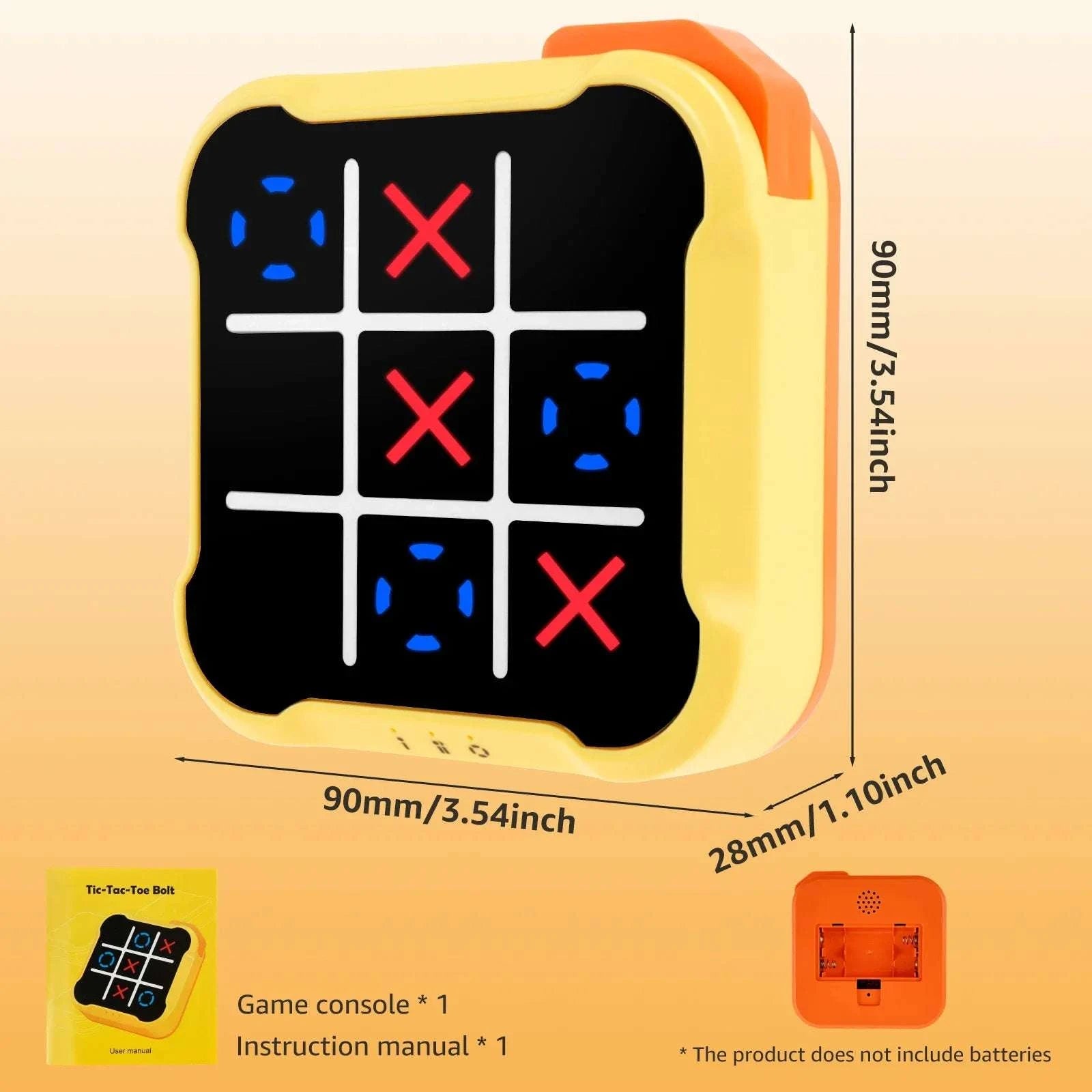 Electronic Tic-Tac-Toe Handheld Game with 3 Built-in Puzzle Modes-Blue / China Mainland