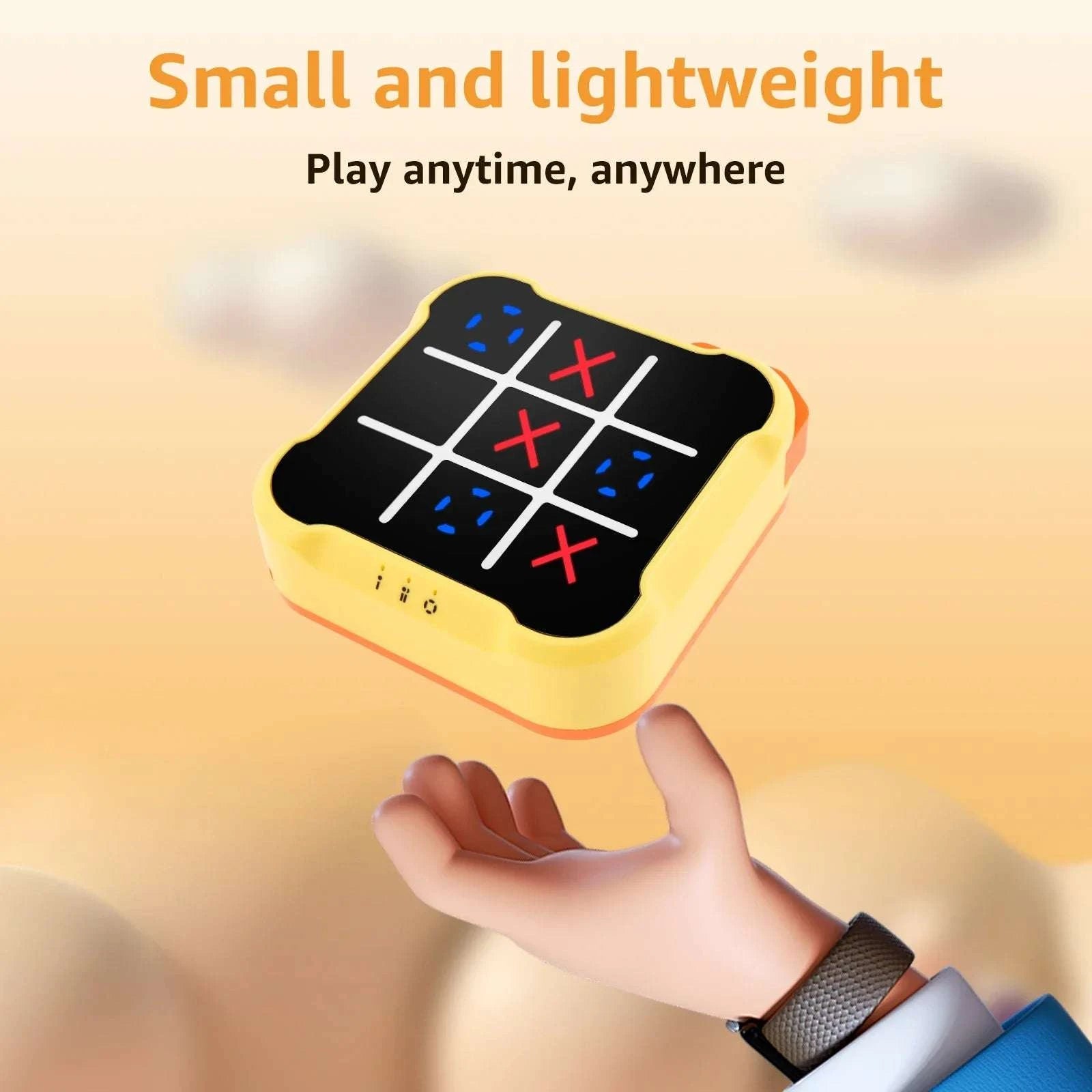 Electronic Tic-Tac-Toe Handheld Game with 3 Built-in Puzzle Modes-Blue / China Mainland