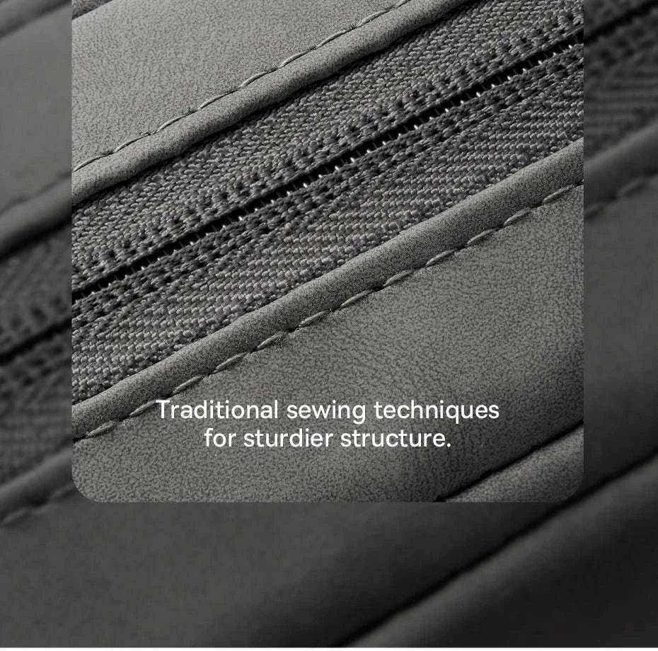 Electronics Organizer Bag with Zipper for Cables Chargers & Gadgets-Dark Gray / PU Leather