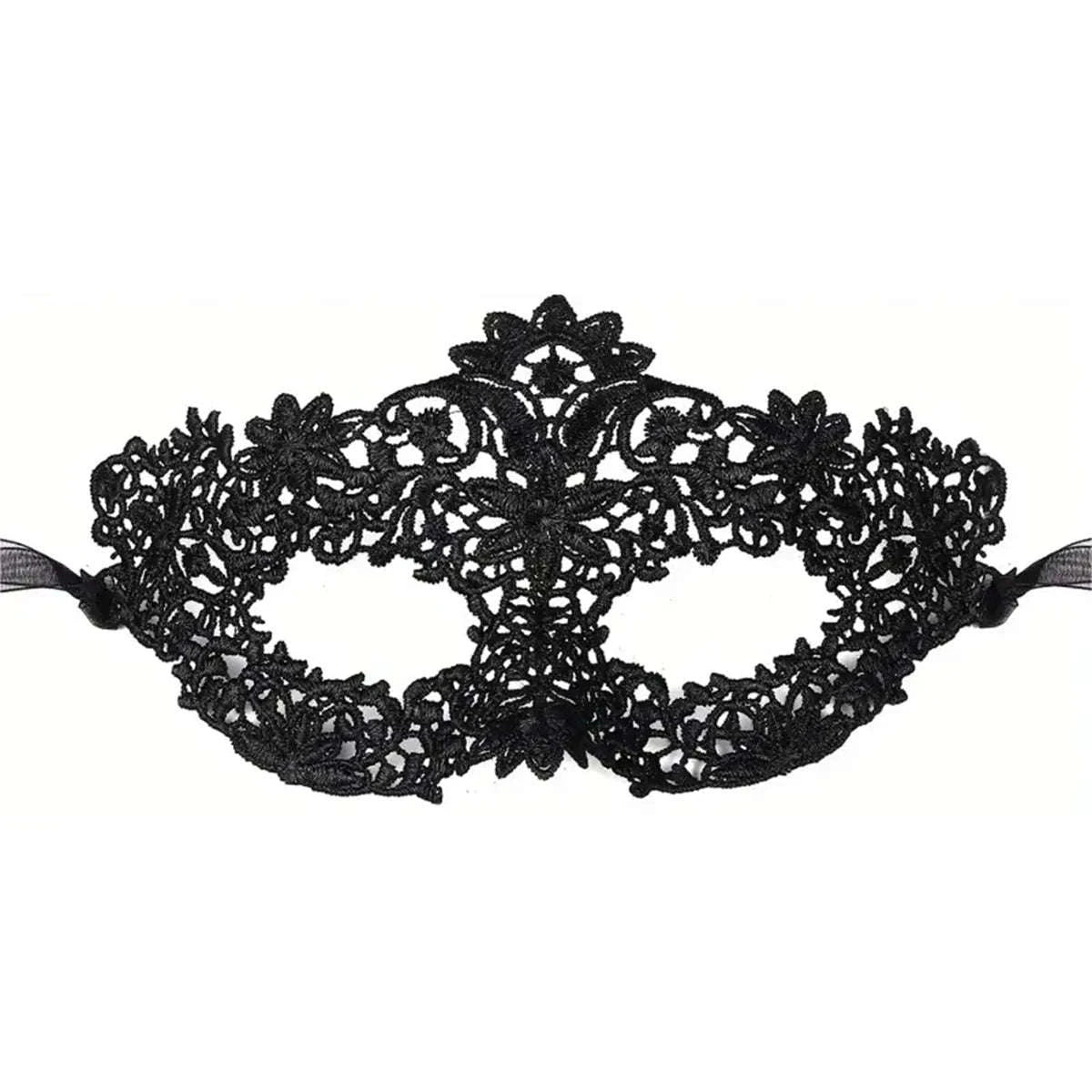 Elegant Black Lace Masquerade Mask Set for Couples-Womens style