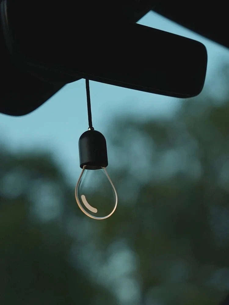 Elegant Bulb Light Car Pendant Mirror Hanging Soft Glow LED Ambient Light Decoration-Option A