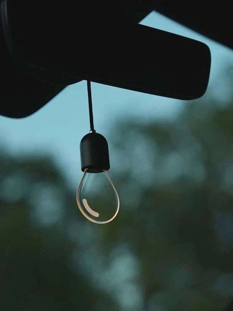 Elegant Bulb Light Car Pendant Mirror Hanging Soft Glow LED Ambient Light Decoration-Option A