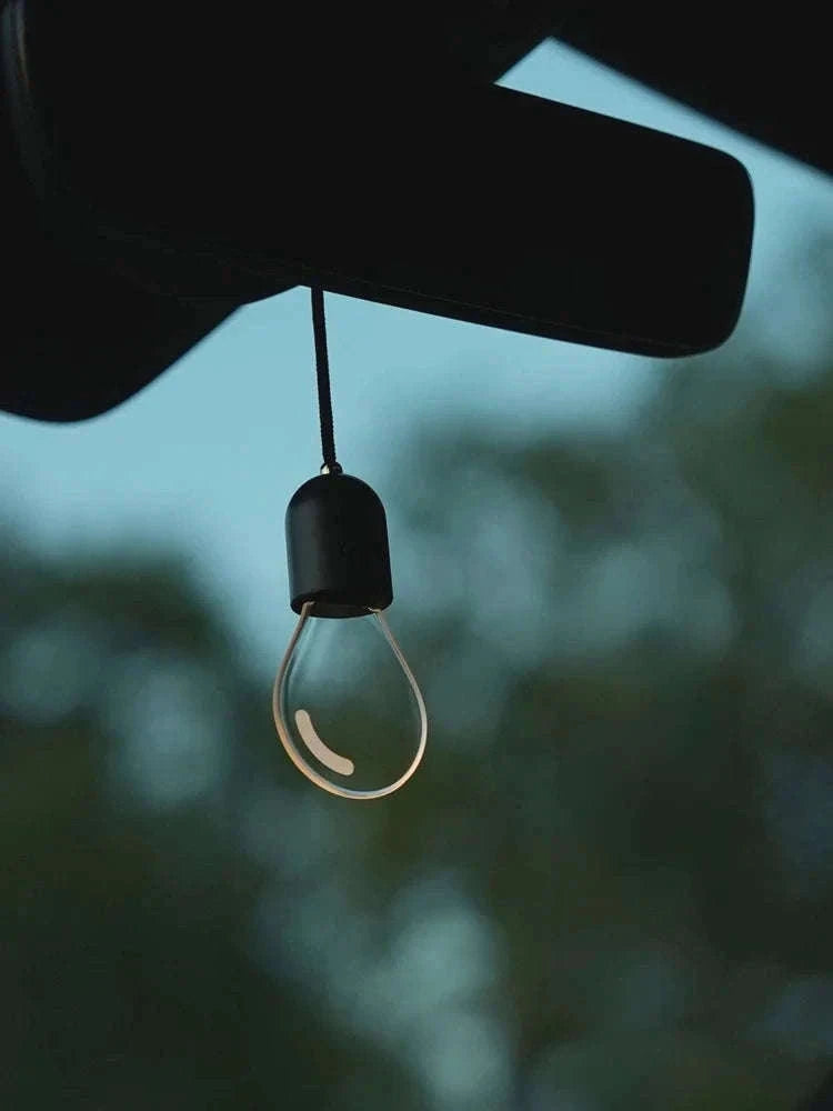 Elegant Bulb Light Car Pendant Mirror Hanging Soft Glow LED Ambient Light Decoration-Option A