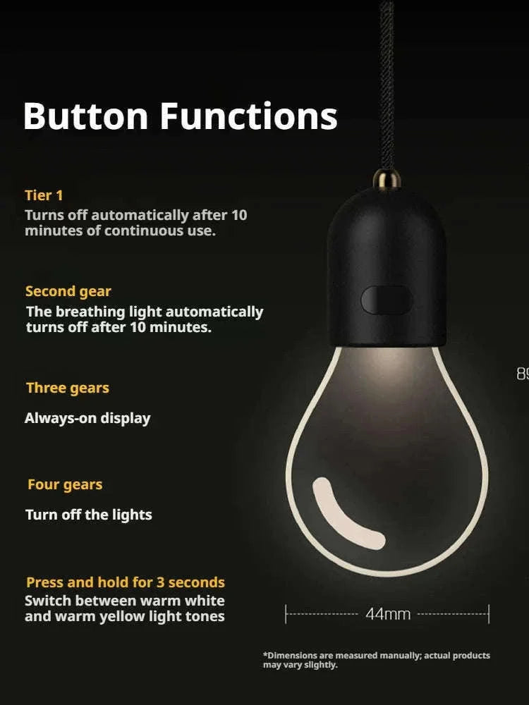Elegant Bulb Light Car Pendant Mirror Hanging Soft Glow LED Ambient Light Decoration-Option A