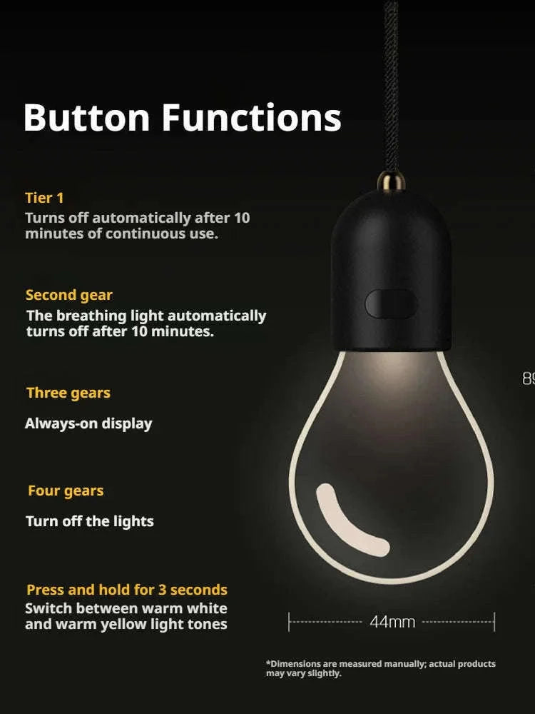 Elegant Bulb Light Car Pendant Mirror Hanging Soft Glow LED Ambient Light Decoration-Option A