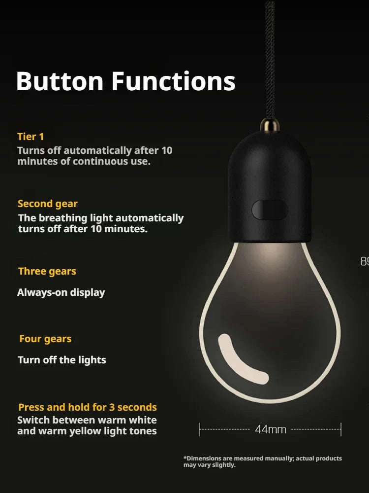Elegant Bulb Light Car Pendant Mirror Hanging Soft Glow LED Ambient Light Decoration-Option A