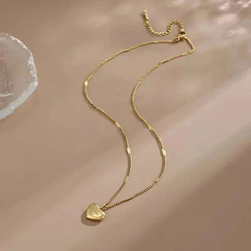 Elegant Couple Heart Necklace with Light Luxury Design-style 01