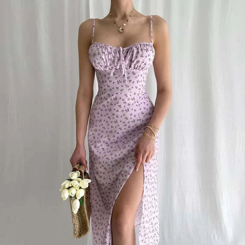 Elegant Floral Bodycon Long Dress for Summer-752-Dark Yellow / XL